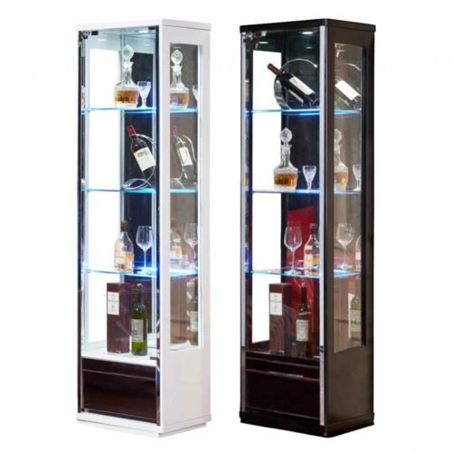 Glass display cabinet with glass open door