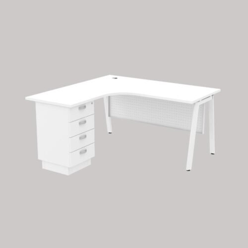 ASTRA Series - Superior Compact Table with 4 Drawer & Metal Front Panel