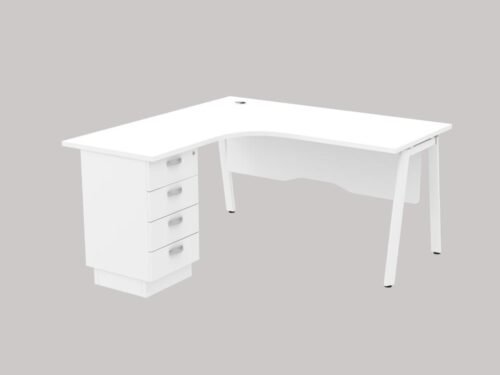 ASTRA Series - Superior Compact Table with 4 Drawer & Wood Front Panel