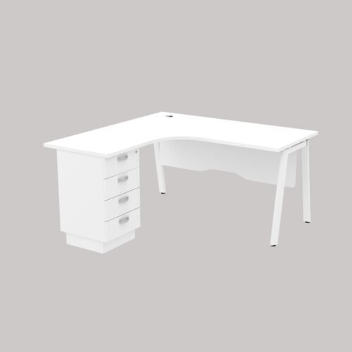ASTRA Series - Superior Compact Table with 4 Drawer & Wood Front Panel