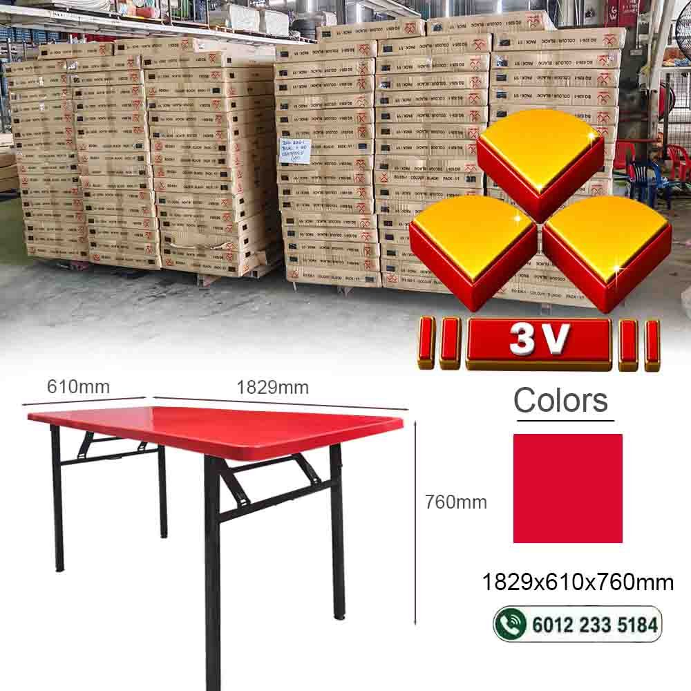 3V Plastic banquet table,metal foldable leg - Red 1 banquet table