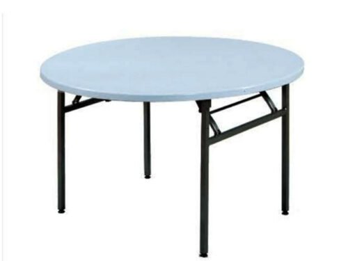 3V plastic banquet table,metal foldable leg - round
