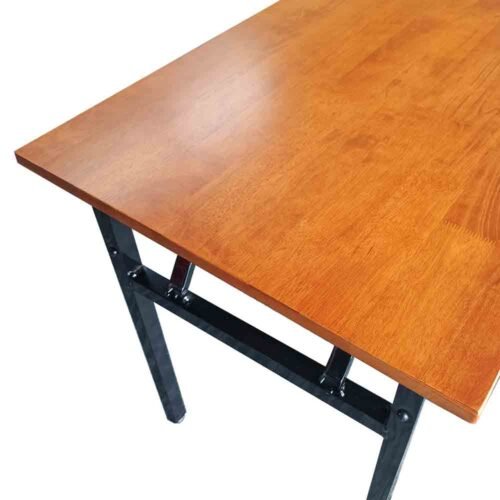 3V rubber wood banquet table,metal foldable leg - rectangle