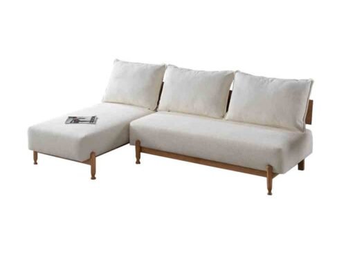 Muji 3 Seater L Shaped Sofa with solid wood frame