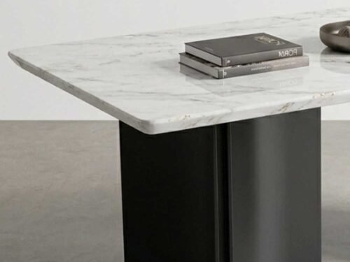 Crystal marble dining furniture 9369 - WHT