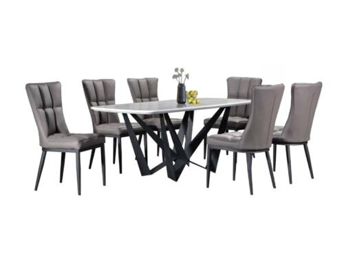 Marble Dining Table Set (6 Seaters) - 813+83737