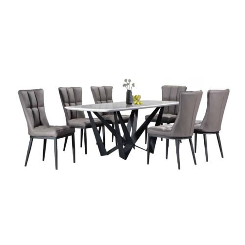 Marble Dining Table Set (6 Seaters) - 813+83737
