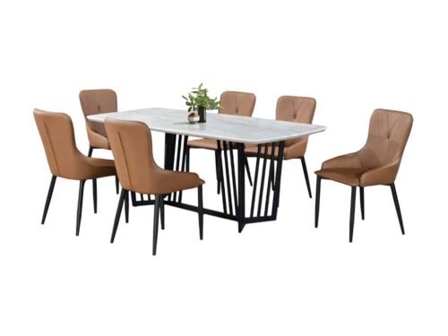 Marble Dining Table Set (6 Seaters) - 860+84040