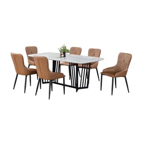 Marble Dining Table Set (6 Seaters) - 860+84040