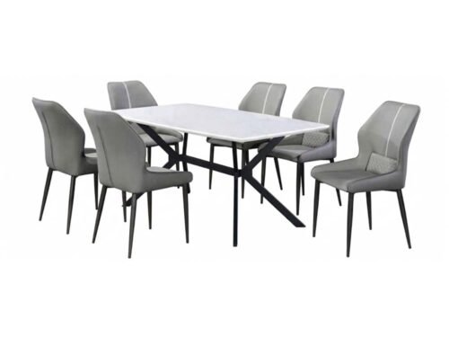 Marble Dining Table Set (6 Seaters) - 862+63Leg