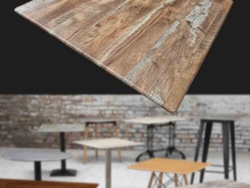 Cafe table top with wood finish