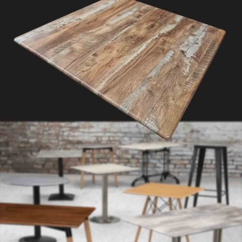 Cafe table top with wood finish