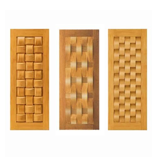 Solid Natural Wood Door - 3D Panel Decorative Door
