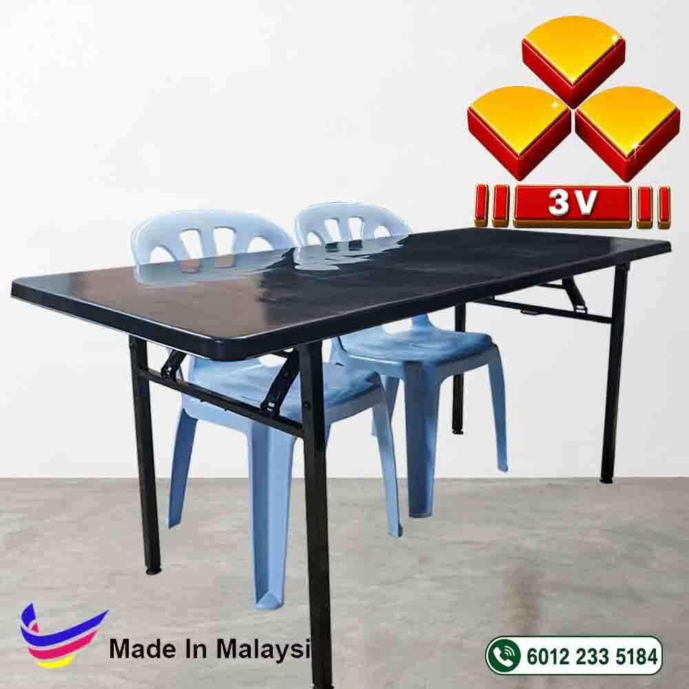 3V plastic banquet table,folding tables Malaysia - Black 1 3v banquet table