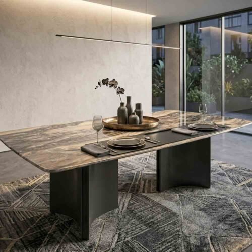 Crystal marble dining furniture 9369