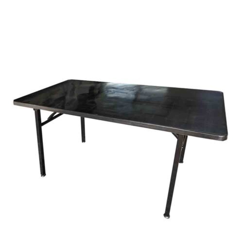 3V plastic banquet table,metal foldable leg - black