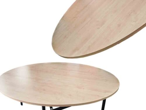 Banquet table,heavy duty metal leg 32mm - Round 16mm thickness Maple