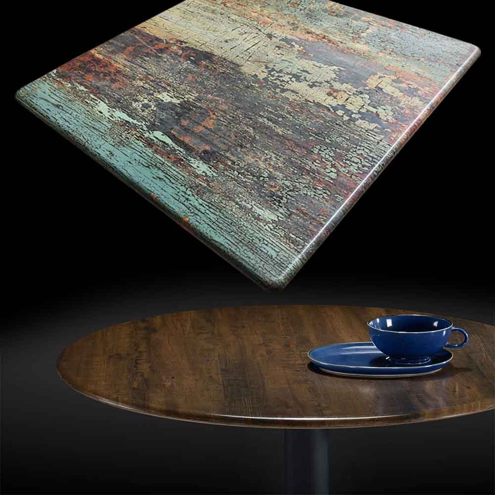 Dining table top,restaurant & cafe furniture - canyon painted metal 5 dining table top