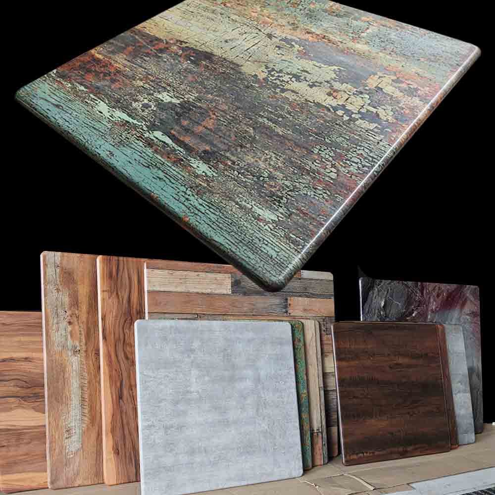 Dining table top,restaurant & cafe furniture - canyon painted metal 6 dining table top