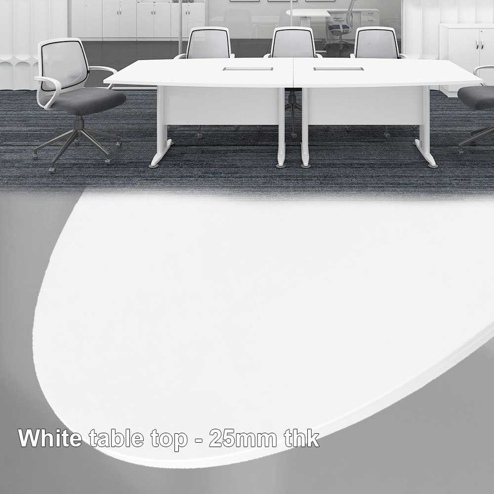 Conference table,meetting table with metal leg,white 25- L1800~L3600 6 Conference table,meetting table with metal leg,white 25- L1800~L3600 - Image 6
