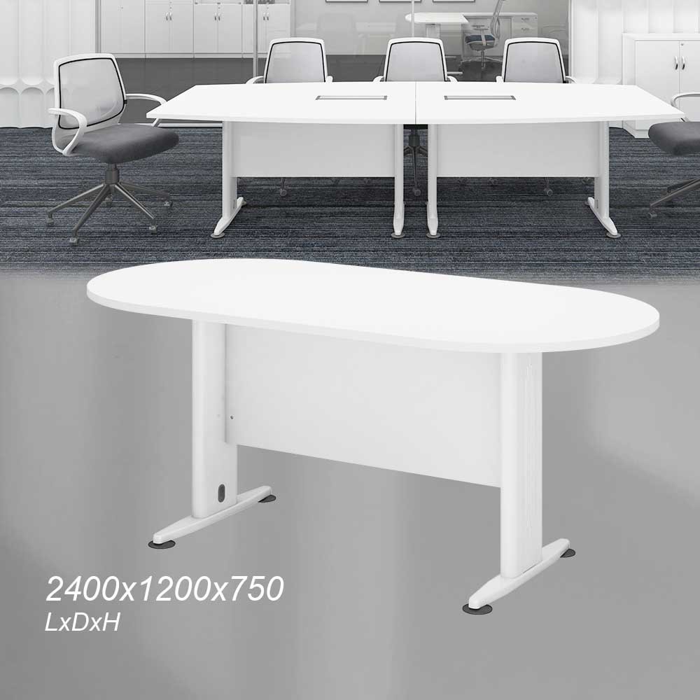 Conference table,meetting table with metal leg,white 25- L1800~L3600 4 Conference table,meetting table with metal leg,white 25- L1800~L3600 - Image 4