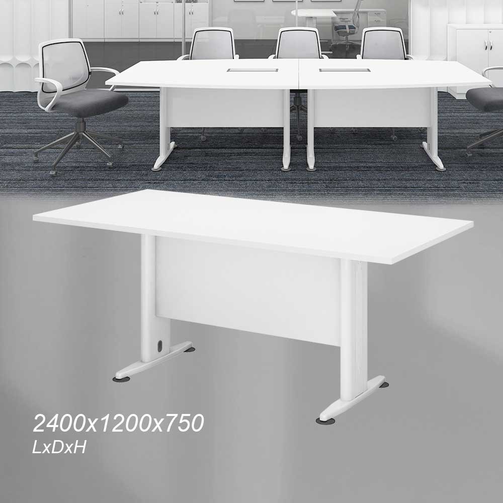 Conference table,meetting table with metal leg,white 25- L1800~L3600 5 Conference table,meetting table with metal leg,white 25- L1800~L3600 - Image 5