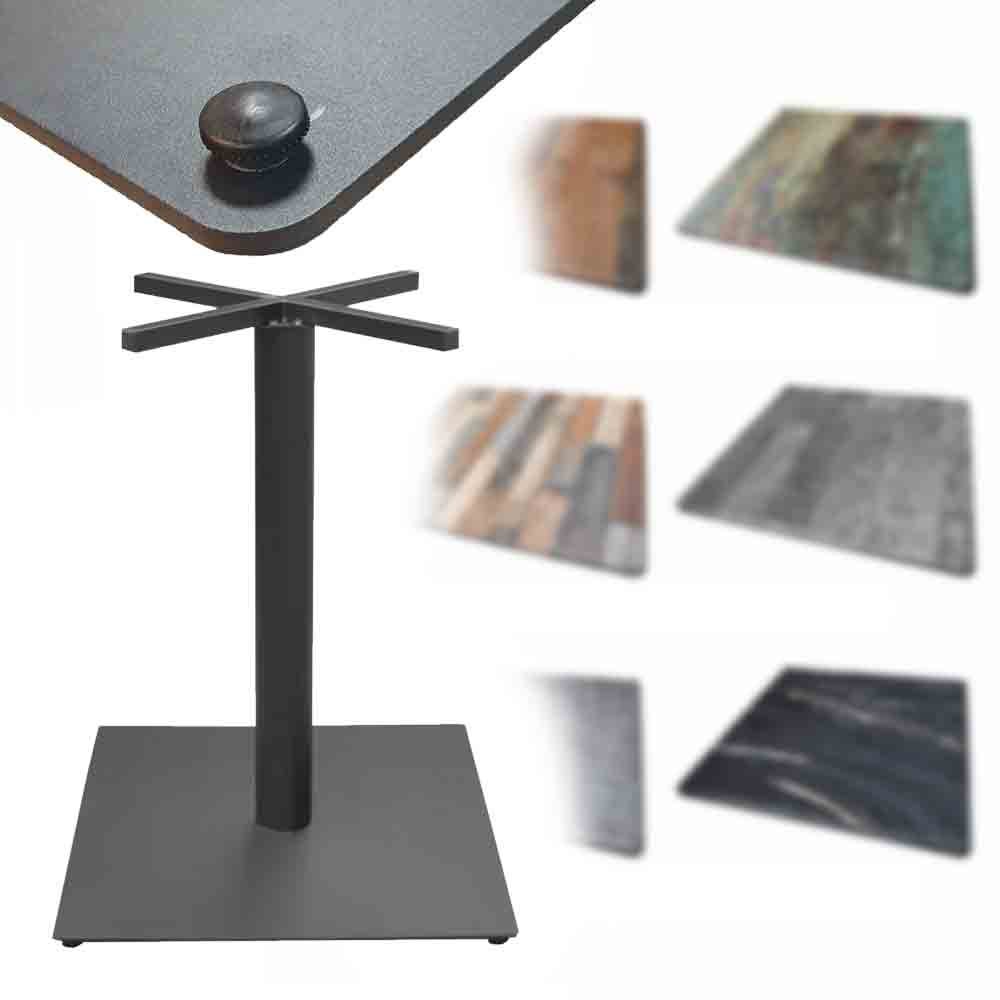 Milano cafe table,table top & solid metal base - 600/700mm Square 1 cafe table