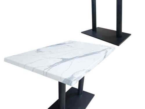 Restaurant Dining Table Top & Solid Metal Stand