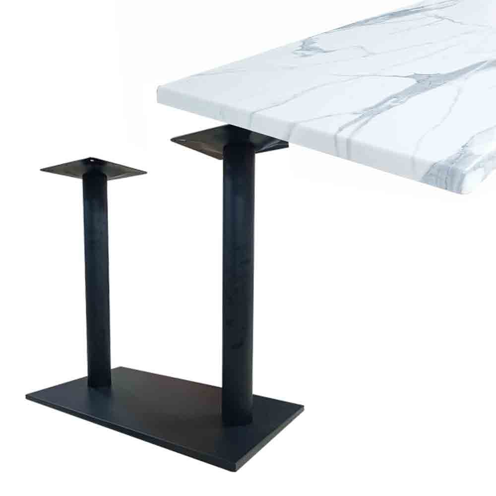 Restaurant Dining Table Top & Solid Metal Stand - Rectangle 4 Restaurant Dining Table Top & Solid Metal Stand - Rectangle - Image 4