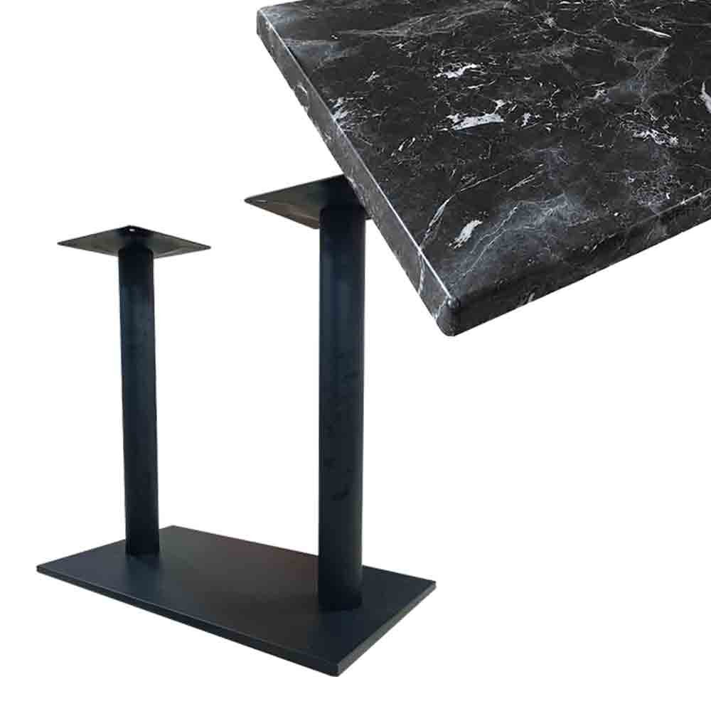 Restaurant Dining Table Top & Solid Metal Stand - Rectangle 3 Restaurant Dining Table Top & Solid Metal Stand - Rectangle - Image 3