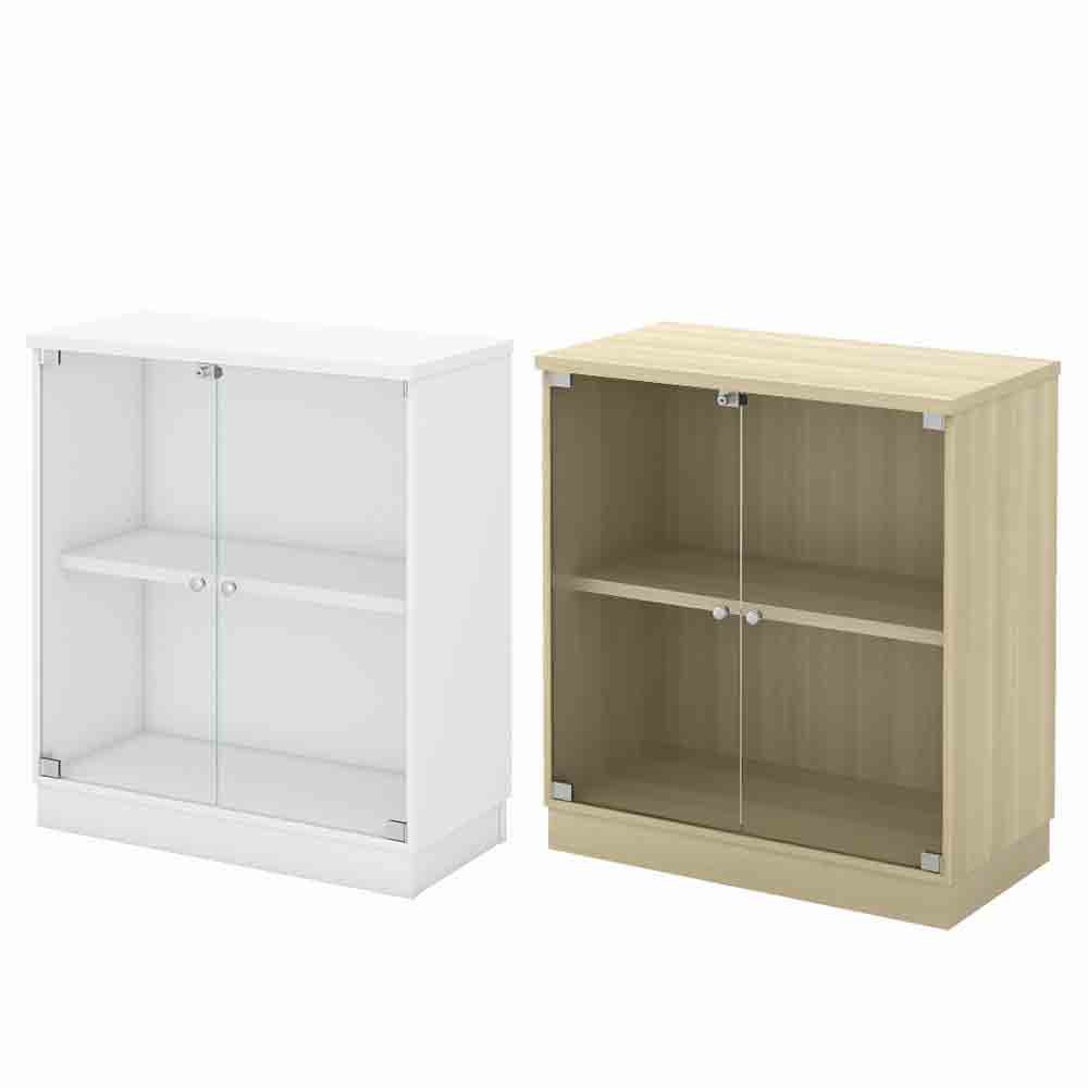 Office cabinet, Low File Storage Cabinet- L800xD400xH910 Low Cabinet (Glass Door) 1 office cabinet