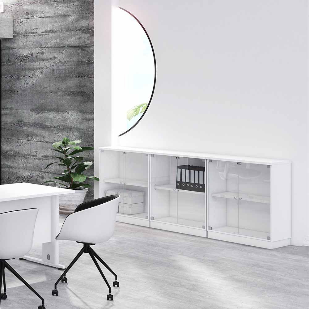 Office cabinet, Low file storage cabinet,white -L800xD400xH910 2 Office cabinet, Low file storage cabinet,white -L800xD400xH910 - Image 2