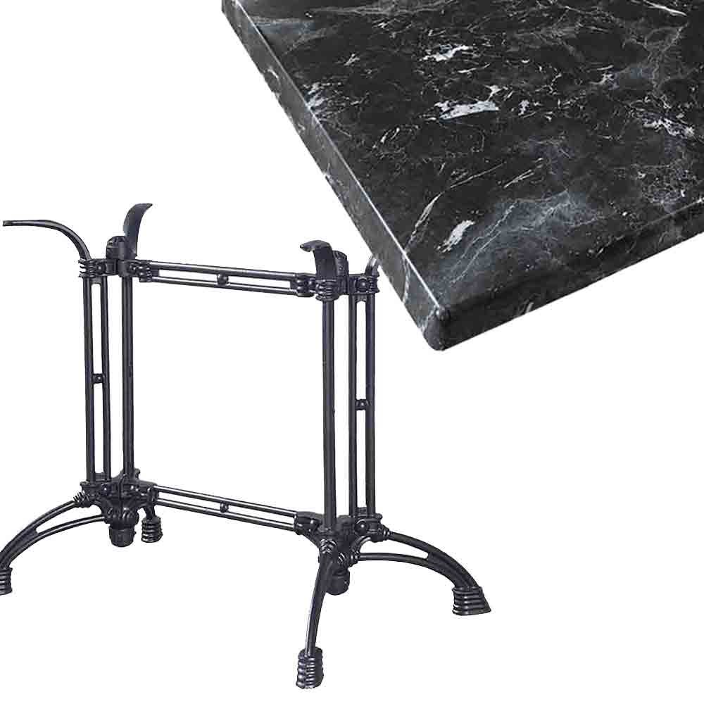 Milano cafe table,table top & cast iron stand - rectangle 6 Milano cafe table,table top & cast iron stand - rectangle - Image 6