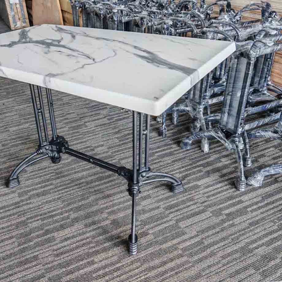 Milano cafe table,table top & cast iron stand - rectangle 10 cafe