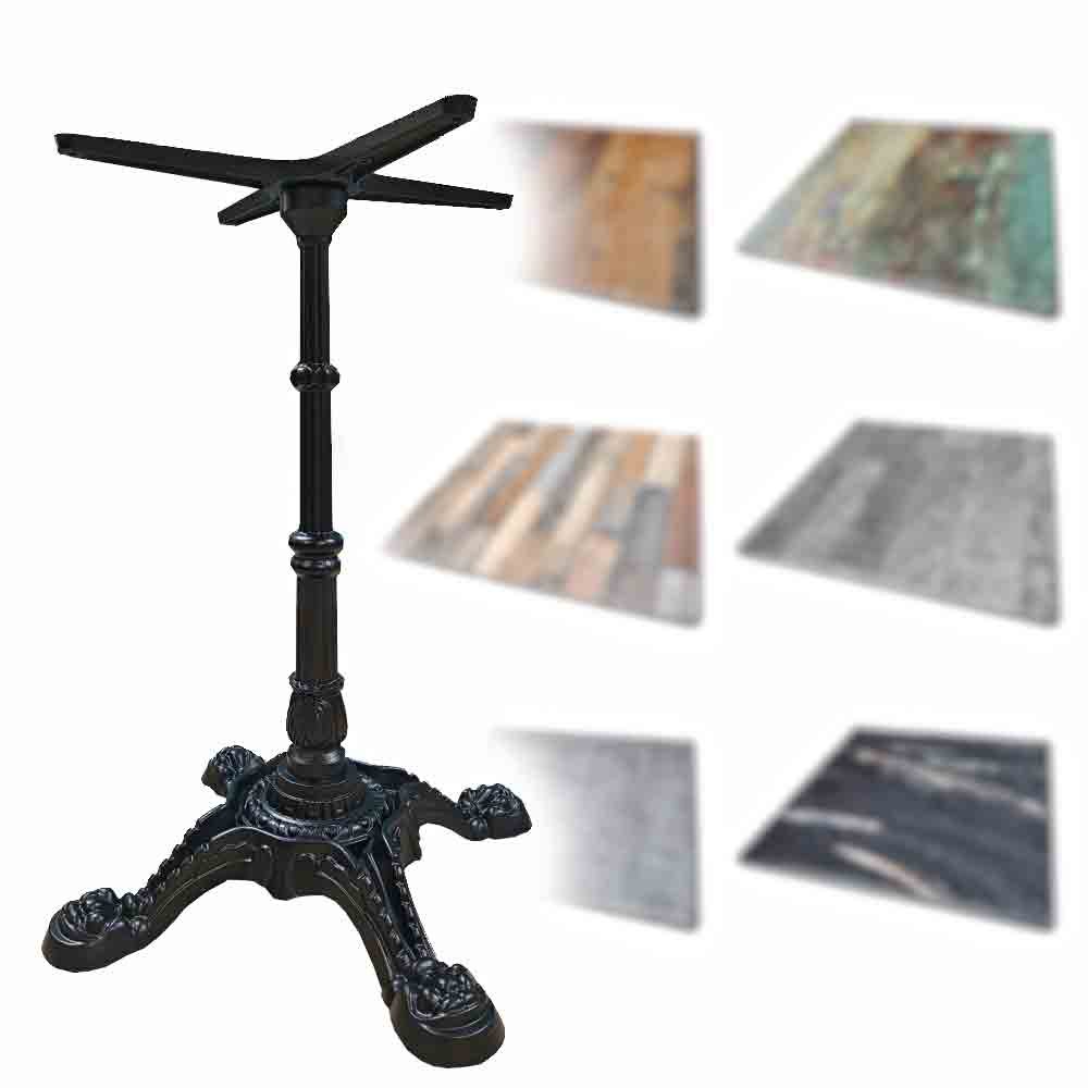 Milano cafe table,table top & cast iron base - square 1 cafe table