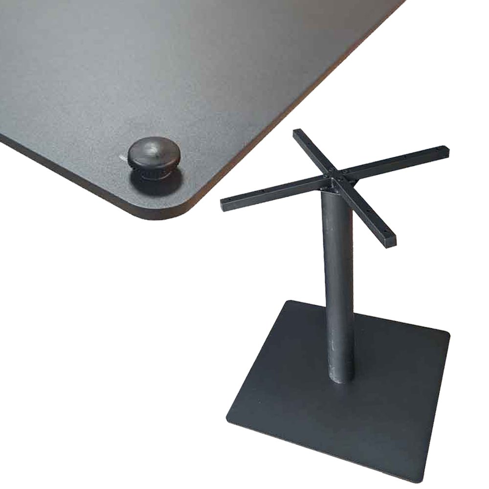 Milano cafe table,table top & solid metal base - 600/700mm Square 2 cafe