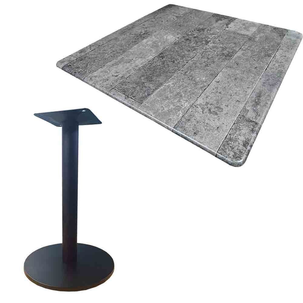 Milano cafe table,table top & solid 33 stand - 600mm SQUARE 2 Milano cafe table,table top & solid 33 stand - 600mm SQUARE - Image 2