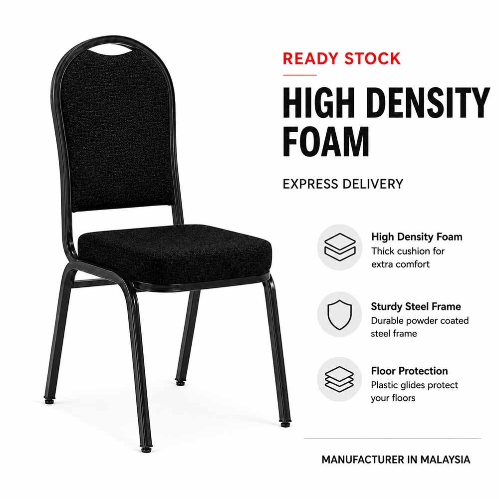 Banquet chair, restaurant, cafe furniture,black metal frame- round 9 Banquet chair, restaurant, cafe furniture,black metal frame- round - Image 9