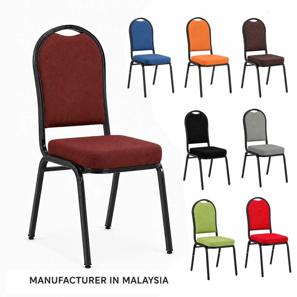 Banquet chair, restaurant, cafe furniture,black metal frame- round 2 Banquet chair, restaurant, cafe furniture,black metal frame- round - Image 2