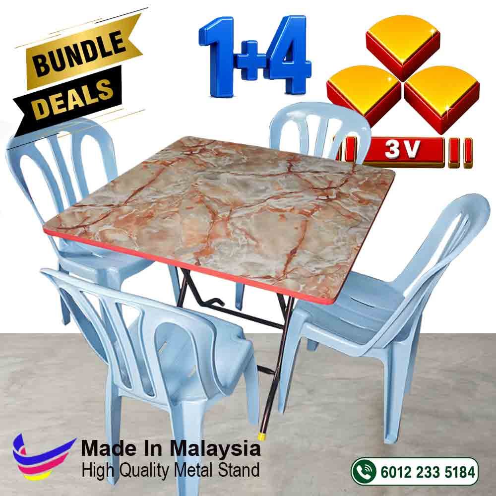 3v foldable table, cafe ,restaurant table and chair - Formica table top 1 3v foldable table