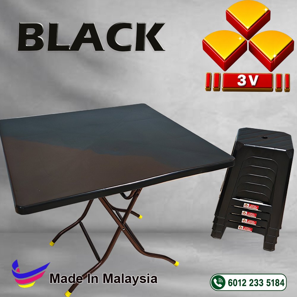 3v plastic table,cafe,restaurant,office,school furniture - Black 2 3v plastic table,cafe,restaurant,office,school furniture - Black - Image 2