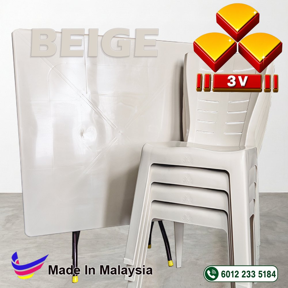 3v Grad A Plastic Table with Metal Leg (New Beige Color) 7 3v Grad A Plastic Table with Metal Leg (New Beige Color) - Image 7