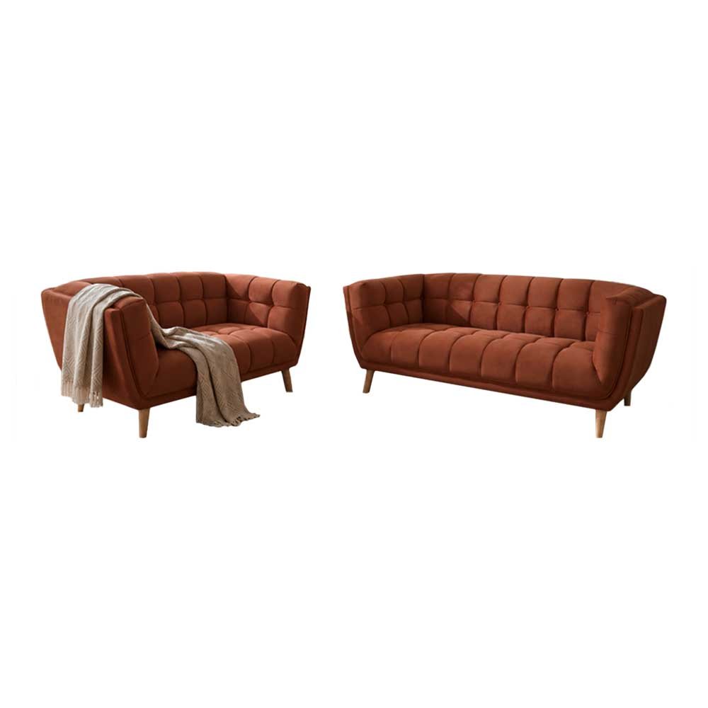 Lunavelle Modern Sofa Set 2 Lunavelle Modern Sofa Set orange
