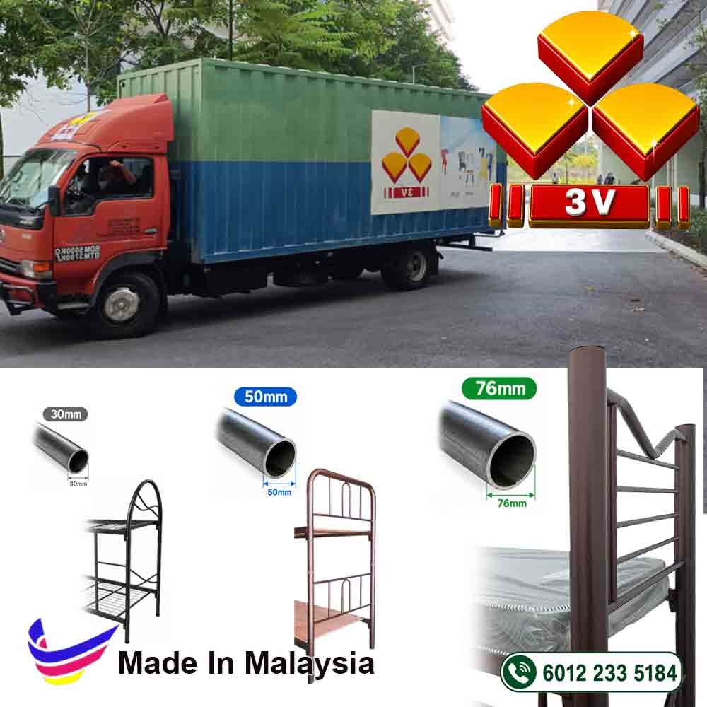3v Double Decker, Hostel Bed, Metal Bedframe Heavy Duty 76mm Tube 2 double decker