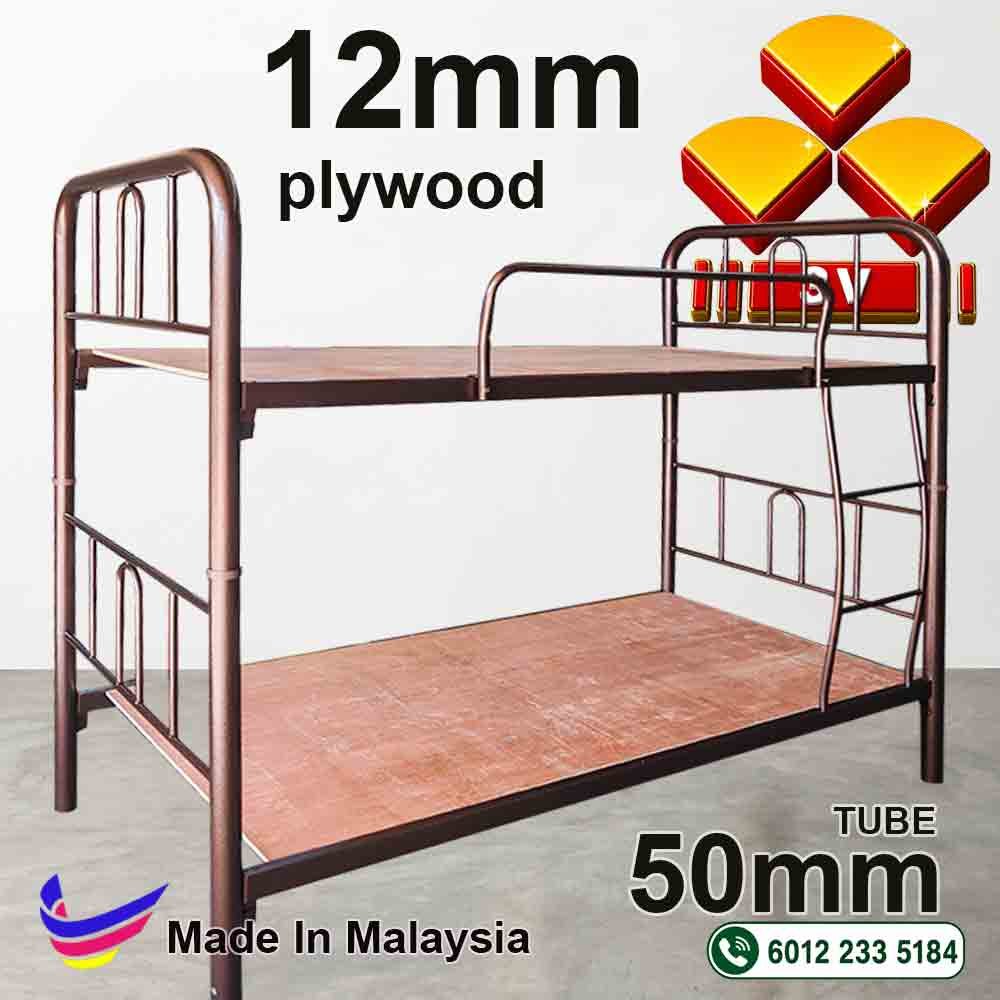 Double decker,hostel bed ,3v metal bedframe with plywood support 1 double decker-malaysia.jpg