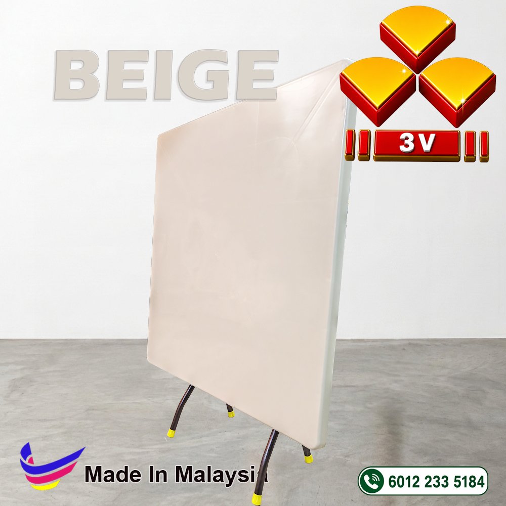3v Grad A Plastic Table with Metal Leg (New Beige Color) 2 3v Grad A Plastic Table with Metal Leg (New Beige Color) - Image 2