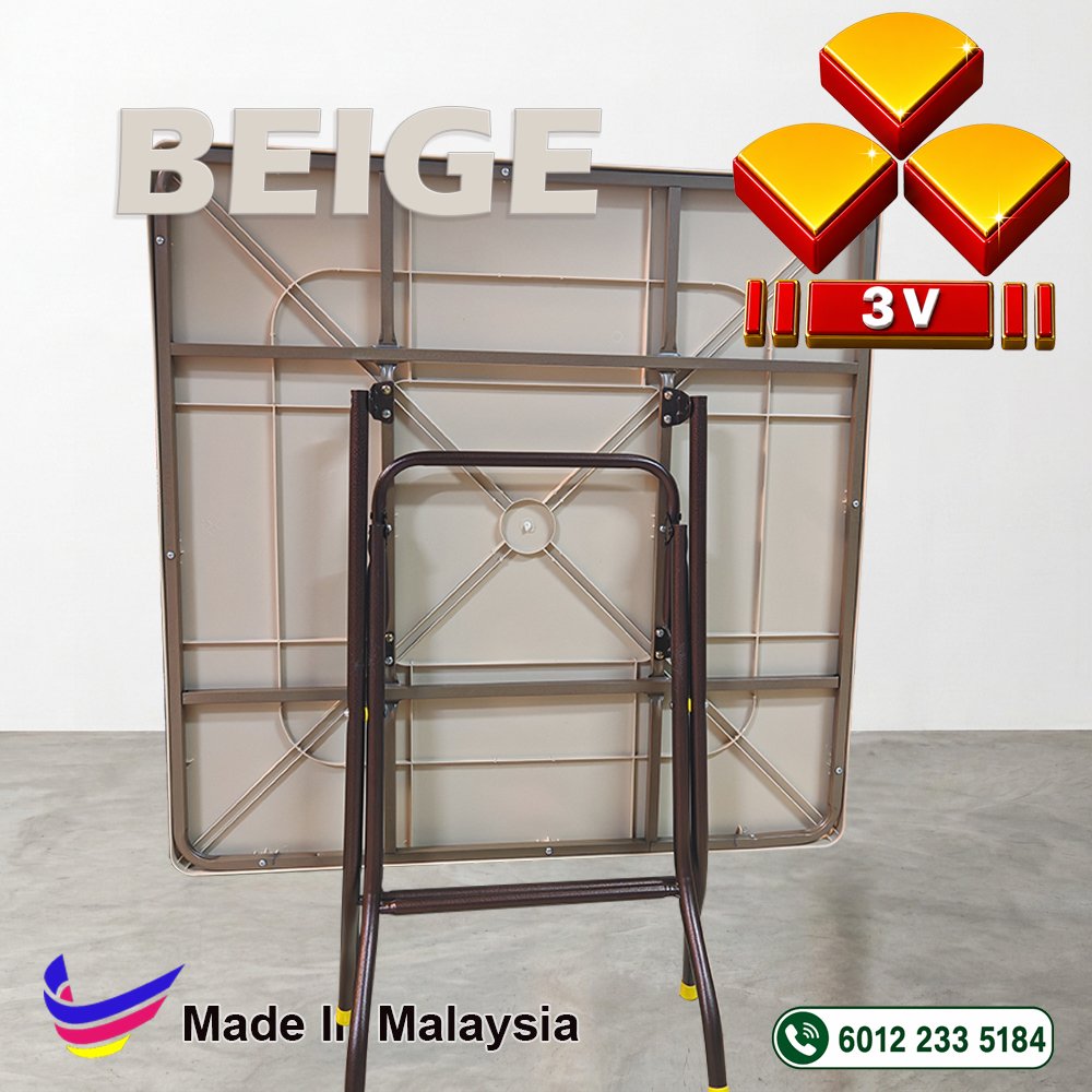 3v Grad A Plastic Table with Metal Leg (New Beige Color) 3 3v Grad A Plastic Table with Metal Leg (New Beige Color) - Image 3