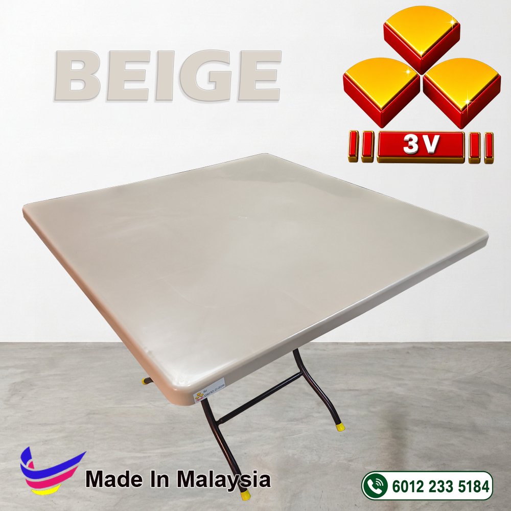 3v Grad A Plastic Table with Metal Leg (New Beige Color) 5 3v Grad A Plastic Table with Metal Leg (New Beige Color) - Image 5