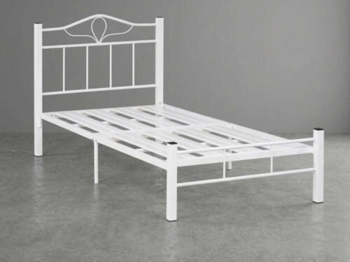3V 3ft Single Metal Bed Frame - CK White